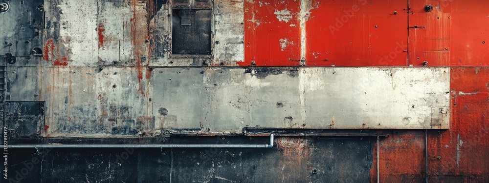 Poster vibrant industrial texture with bold colors and empty space for creative text overlay in an abstract