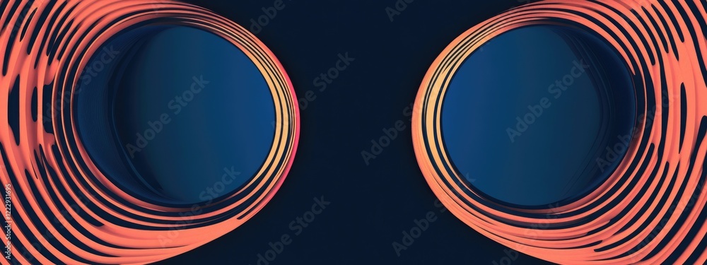 Poster navy blue geometric background with circular patterns and empty space for text insertions in modern 