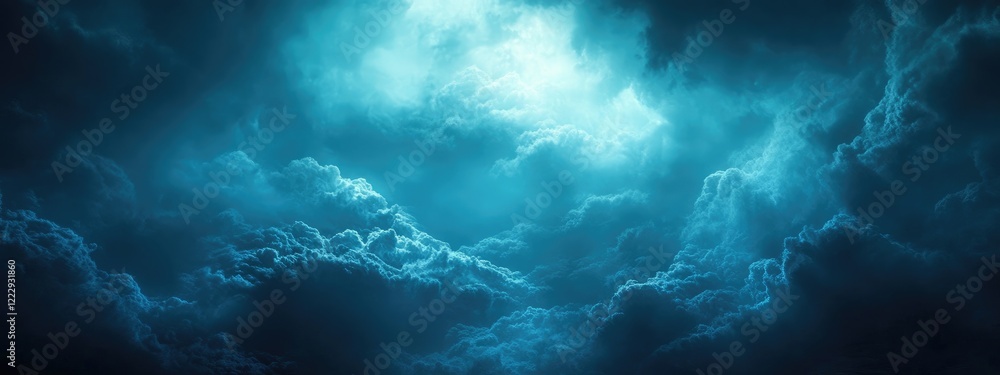 Aufkleber dramatic blue sky panorama with swirling clouds ideal for background use showcasing empty space for 