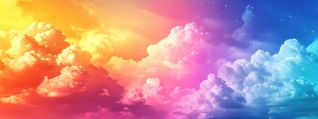Colorful Sunset Sky with Dramatic Clouds and Vibrant Hues Ideal for Creative Backgrounds and Text Overlay