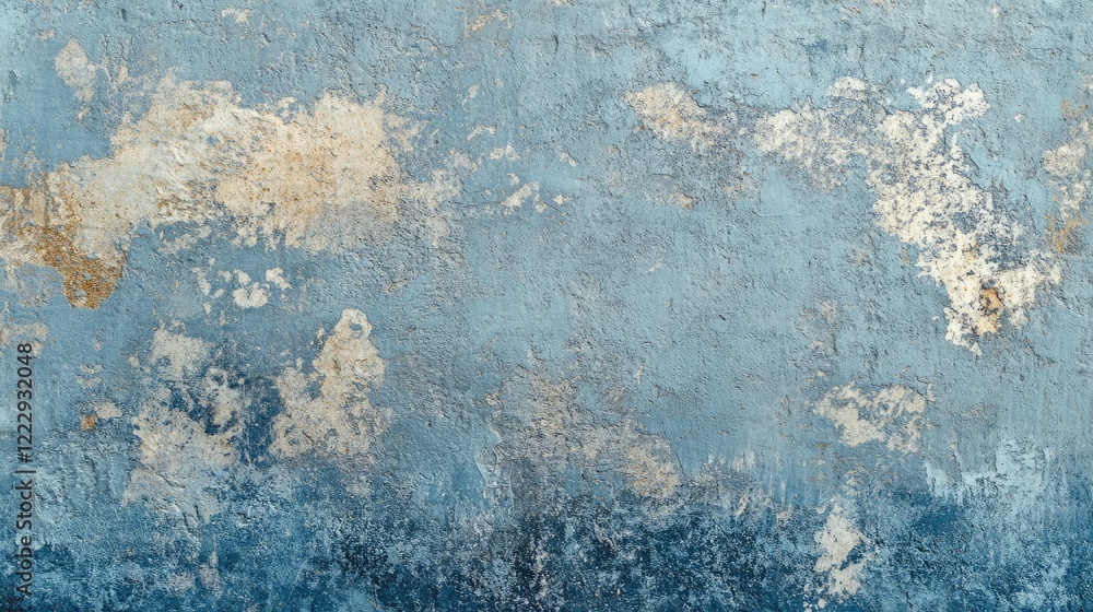 Poster textured blue wall background with weathered surface and empty space for text or graphic overlay in 