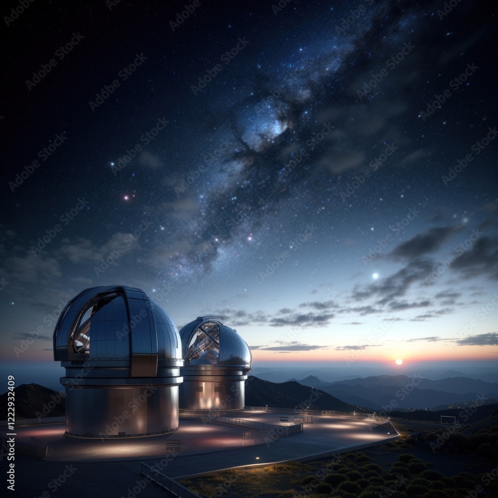 Poster planetary observation extremely large telescope architecture observatory landscape.