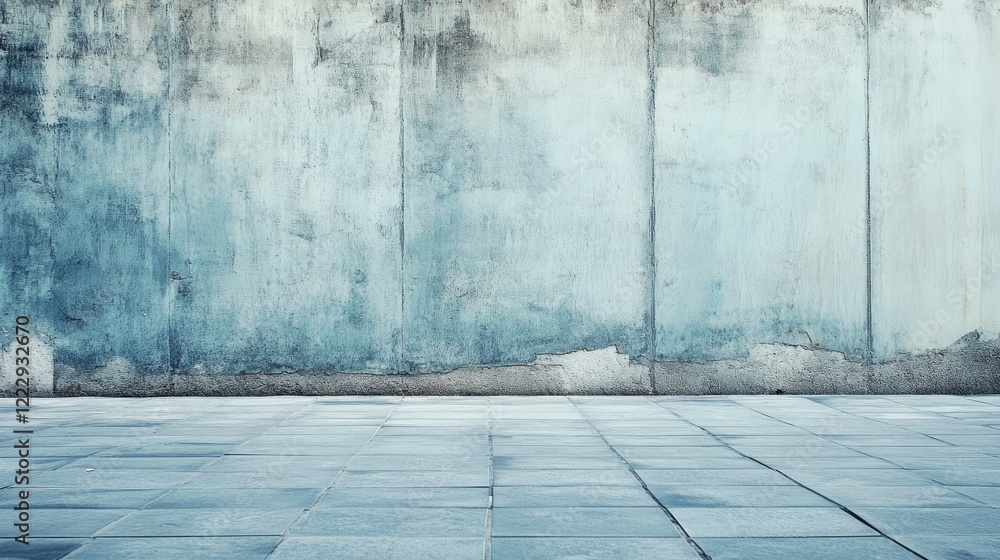 Poster urban textured wall and floor background with negative space for text or graphics use. ideal for mar