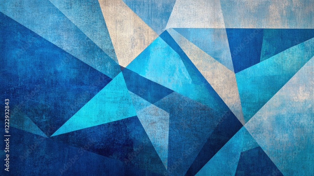 Poster geometric blue abstract background with textured angles and shapes ideal for modern art concepts and