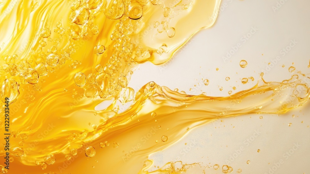Poster vibrant abstract liquid texture with bubbles and blank space for text integration in design projects