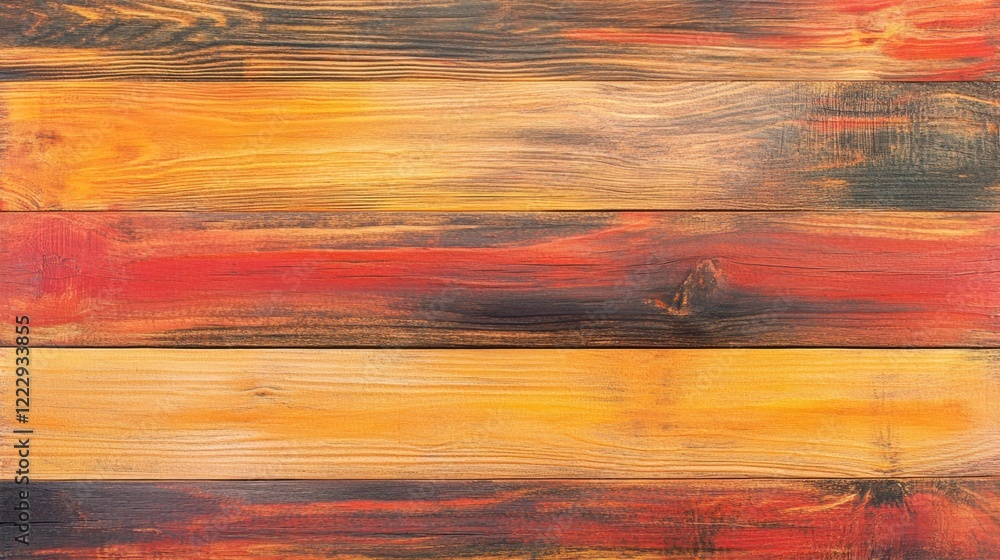 Poster colorful wooden texture background in warm hues ideal for adding text or design elements to create a
