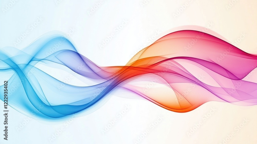 Poster trendy abstract wavy background with vibrant colorful waves and space for text in a modern artistic 