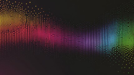 Vibrant digital pixel wave for technology and music projects with empty space for creative text and design elements