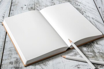 Premium Quality Visual of Blank Notepad or Notebook with White Pages