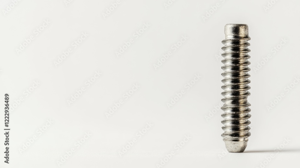 Poster close-up of a phillips screw on a white background with ample space for text or graphic overlays for