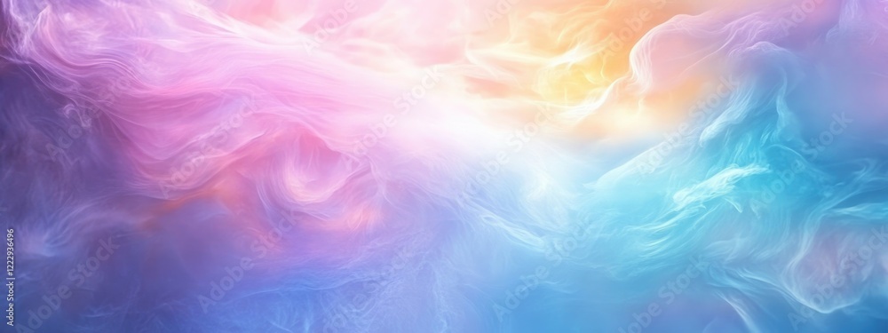 Poster dreamy bokeh effect background in soft pastel colors with surreal visuals and ample space for text o