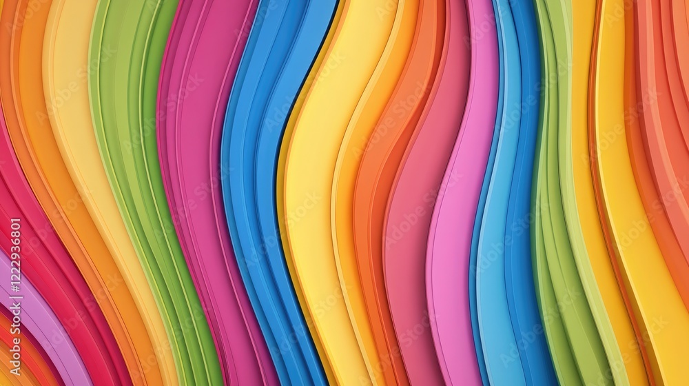 Poster Colorful Vertical Waves Creating Vibrant Abstract Background with Blank Space for Custom Text or Message