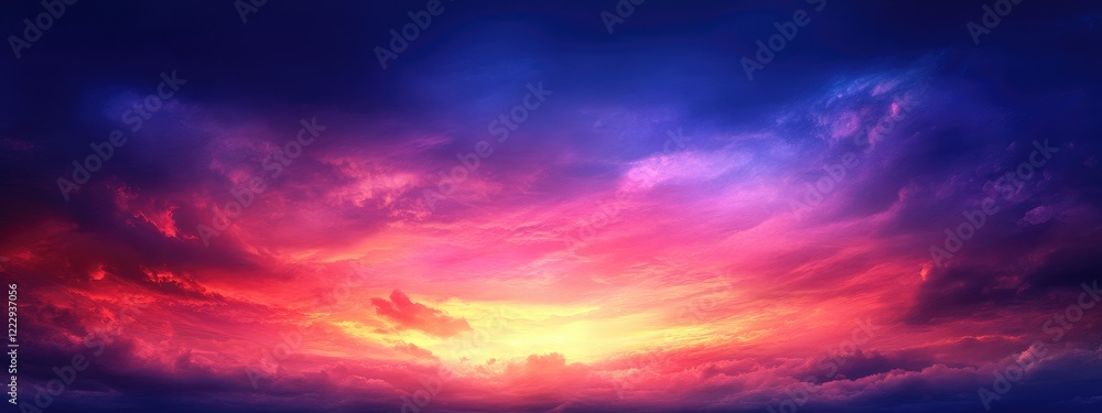 Aufkleber vibrant dramatic sky with colorful clouds ideal for presentations featuring ample space for text and