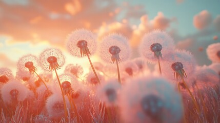 A close up of the delicate seeds and fluffy heads background