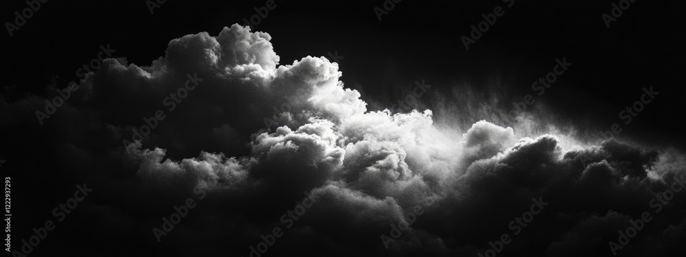 Poster dramatic storm clouds in a dark sky creating an atmospheric backdrop with ample space for text and d