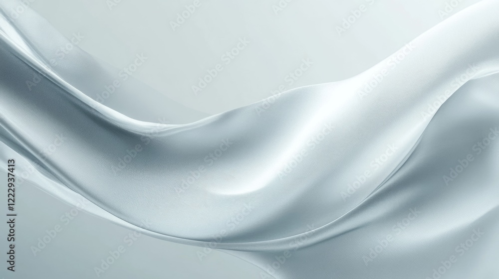 Poster silvery gray satin silk texture with smooth drapery showcasing elegant design and ample copy space f