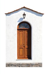 White Building with Wooden Door