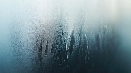 Close Up of Water Condensation on Glass Surface with Scratch and Blurred Background for Text Overlay