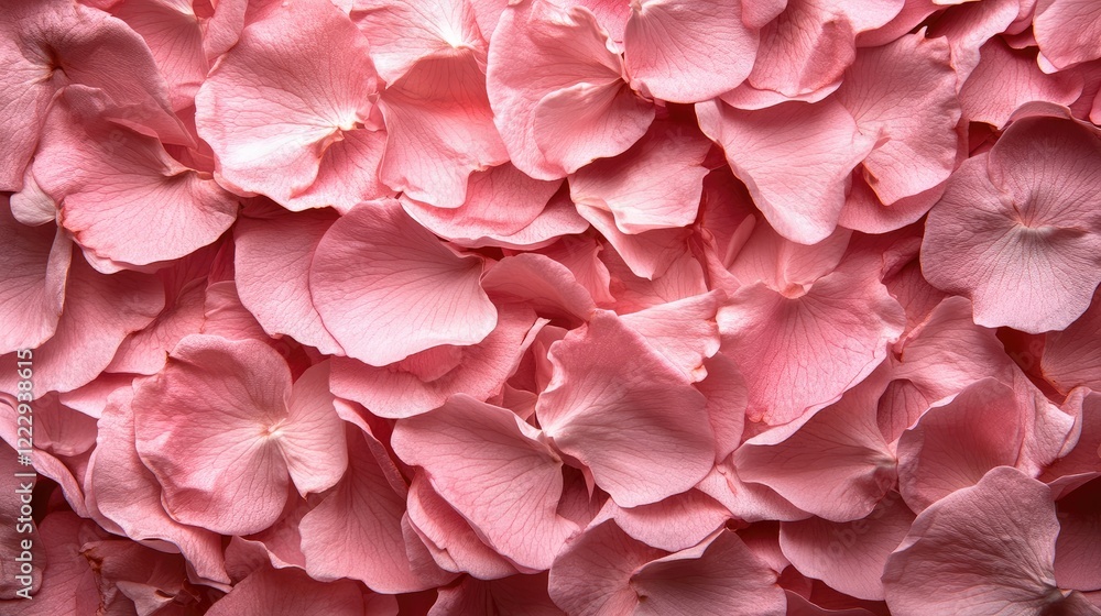 Poster delicate pink flower petals background with soft details and ample empty space for creative text or 