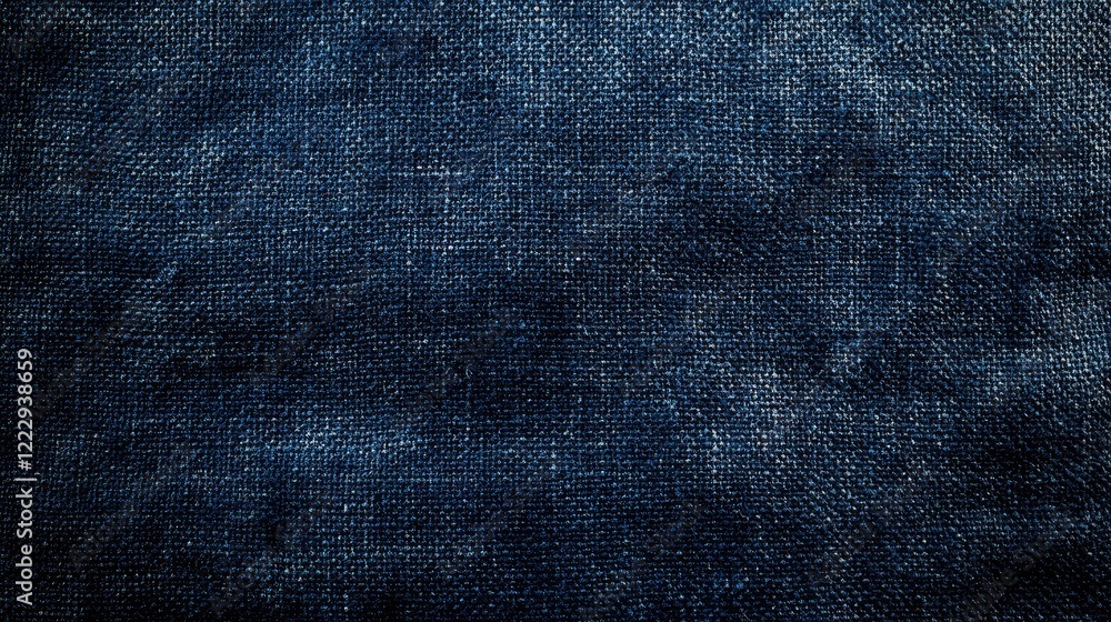 Poster close up of dark cotton fabric texture with blank space for text and design elements in textured bac