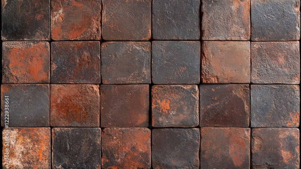 Poster rustic close up texture of dark aged red brickwork perfect for backgrounds or empty copy space desig