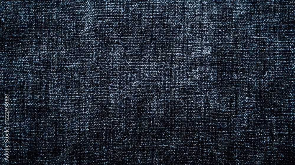 Poster cotton fabric texture close up with dark blue hues providing empty space for text or graphic element