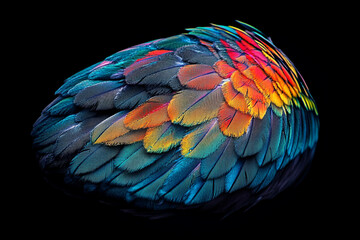 Obraz premium Close-up of colorful parrot feathers