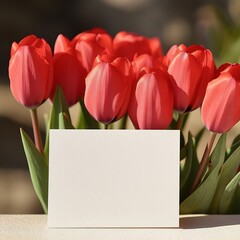 bouquet of red tulips