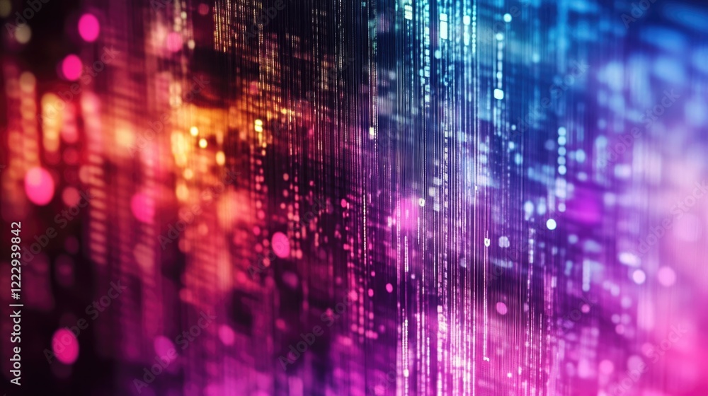 Aufkleber vibrant digital glitch abstract background with colorful light effects and space for text display