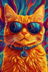 Orange Cat with Sunglasses