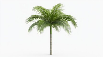 Obraz premium Lush palm tree with vibrant green fronds, symbolizing tropical p