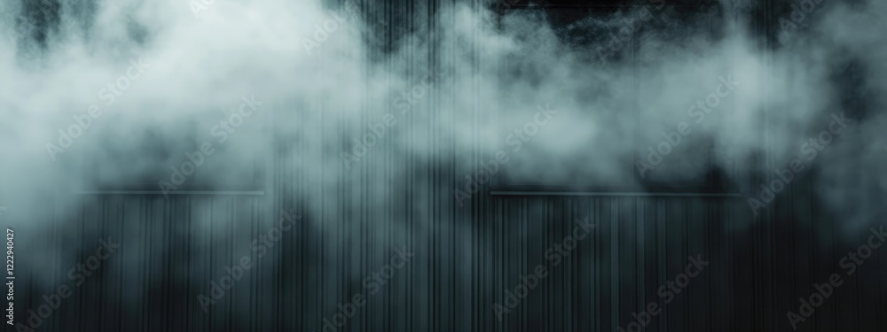 Poster mysterious fog enveloping a dark grey background creating an atmospheric backdrop with ample space f