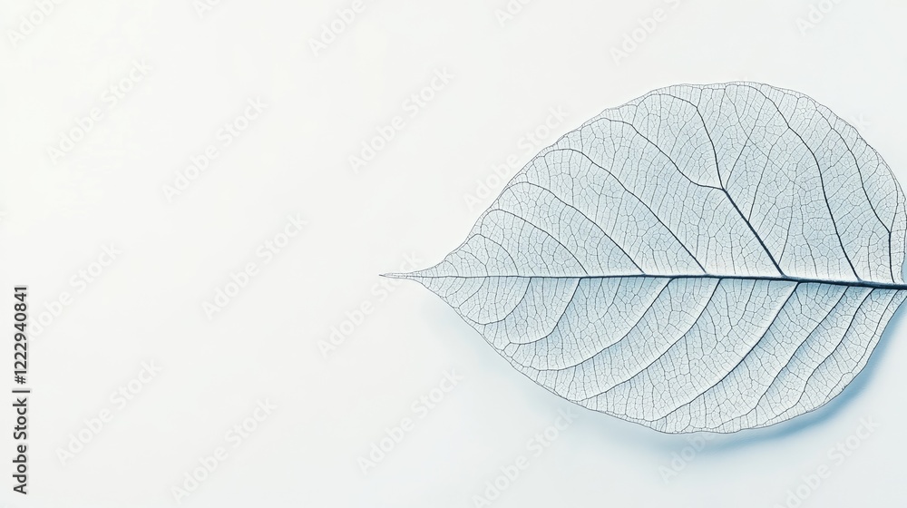 Poster detailed texture of a dry leaf showcasing intricate veins against a minimalist background for elegan