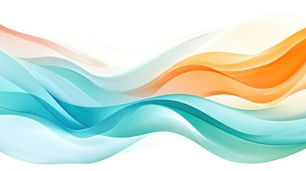 Fototapeta premium Colored waves on white background
