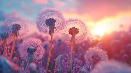 A close up of the delicate seeds and fluffy heads background