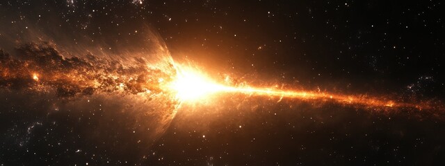 Dramatic Cosmic Scene with Nebula and Stars in Space Ideal for Text Overlay or Creative Designs