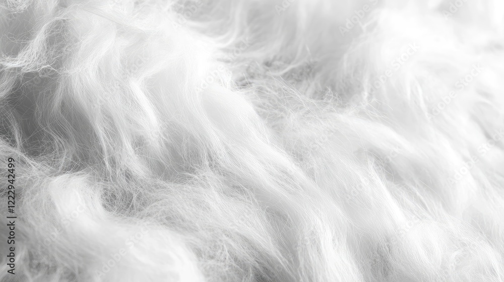Poster close up of soft white cotton fibers with smooth texture and ample empty space for creative text or 