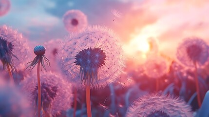 A close up of the delicate seeds and fluffy heads background
