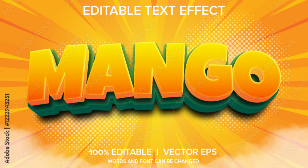 Poster mango vector text effect with modern style design