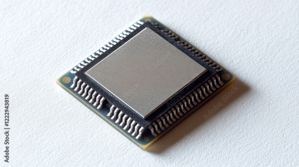 Poster high-resolution image of a semiconductor chip with blank space for custom text and design elements