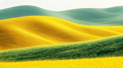 Fototapeta premium Rolling Hills of Green and Gold A Stunning Display of Abstract Patterns in Agricultural Fields.