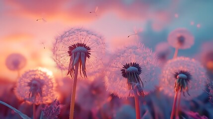 A close up of the delicate seeds and fluffy heads background