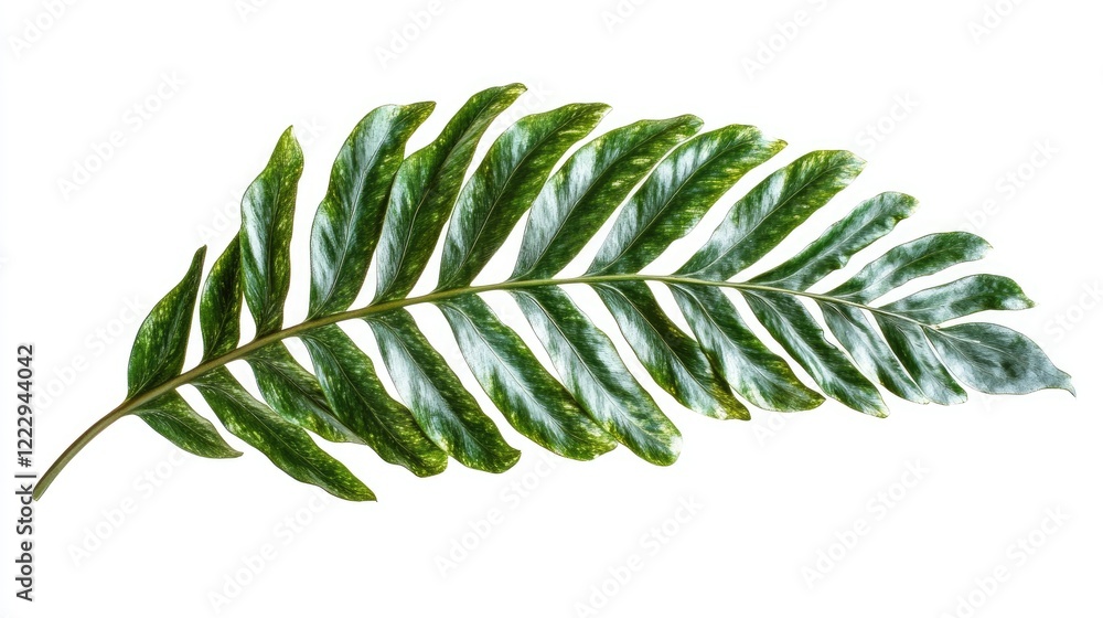 Poster tropical fern leaf isolated on white background with copy space for text and design elements