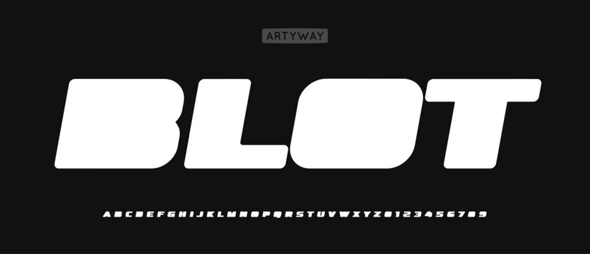 Smooth thick alphabet, modern fat letters, blocky font with clean rounded shapes, trendy maximalist typeface, headline typography, creative design identity, logo and monogram. Vector typeset.