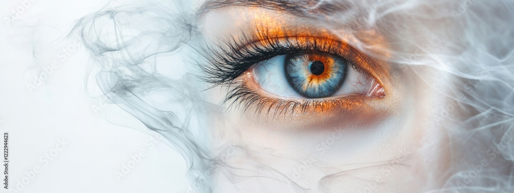 Aufkleber visionary creative eye with double exposure effect and empty space for text representation