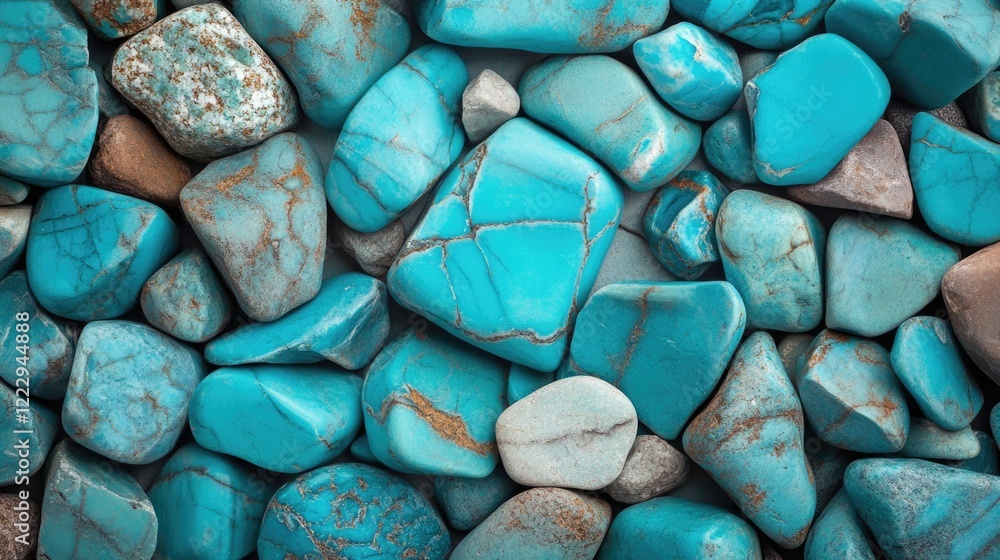 Aufkleber turquoise stone background with smooth pebbles providing ample space for text or graphic design elem