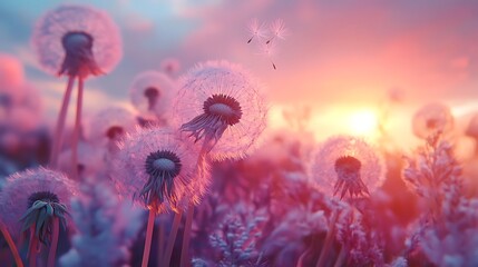A close up of the delicate seeds and fluffy heads background