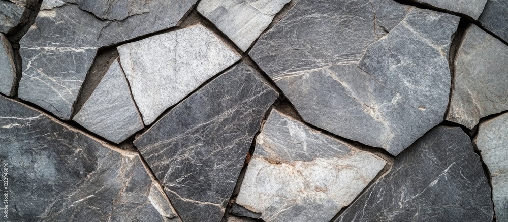 Leinwandbilder geometric grey and white quartzite stone surface with marble texture and granite mosaic background f