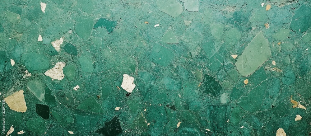 Poster Green Terrazzo Background Texture for Eco-Friendly Design with Blank Space for Text and Creative Projects in Web and Print