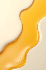 Macro Close-Up of Golden Honey Flowing on Matte White Surface with Mesmerizing Texture